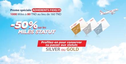 Promo FIDELYS :  -50% sur les Miles Statut 
